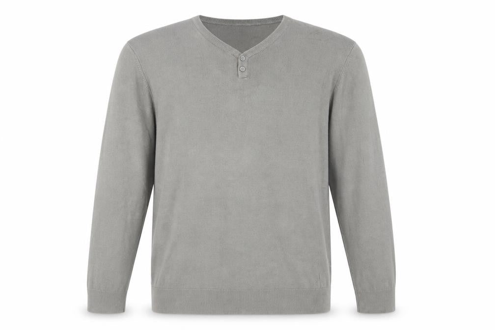Mens UK Size XL Marks and Spencer Grey Henley Jumper