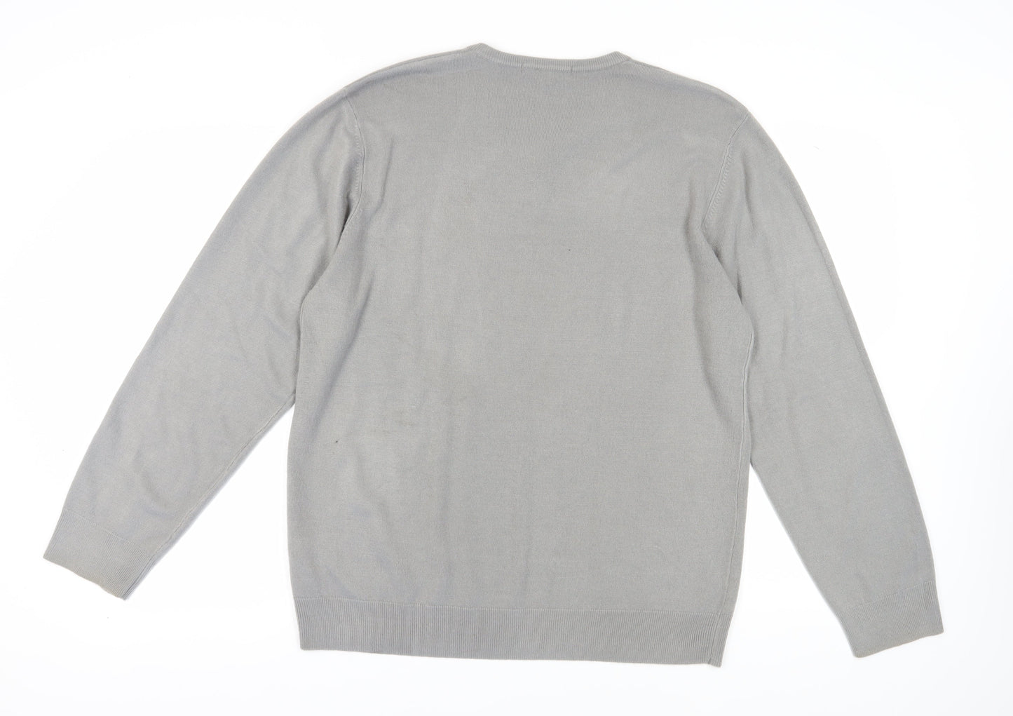 Marks and Spencer Men's Grey XL Henley Jumper