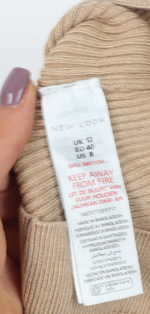Womens UK Size 12 New Look Beige Pullover Jumper