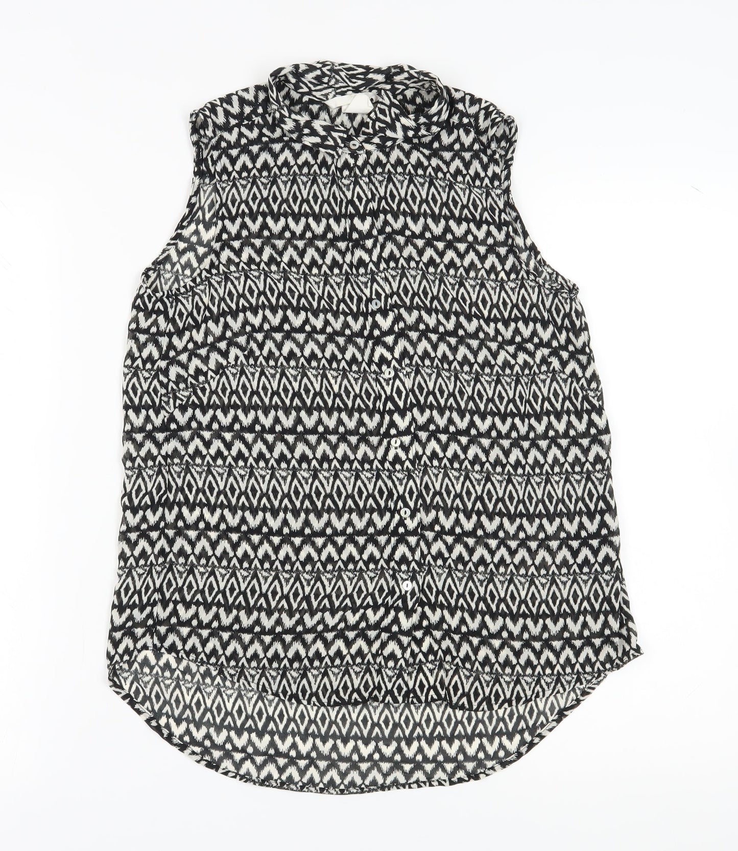 Womens UK Size 6 H&M Black Basic Button-Up