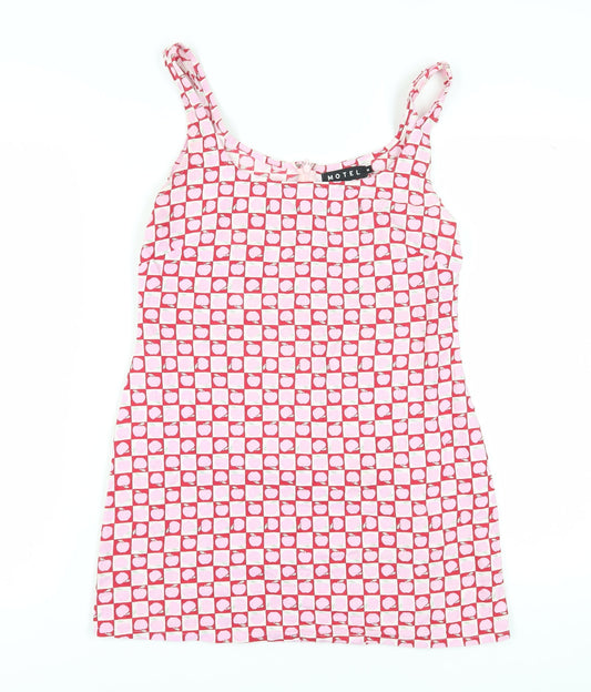 Motel Women's Red Geometric Slip Dress M