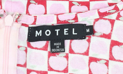 Motel Women's Red Geometric Slip Dress M