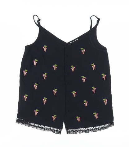 Warehouse Women's Black Camisole with Embroidery Size 10