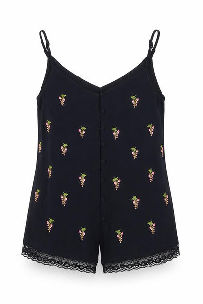 Warehouse Women's Black Camisole with Embroidery Size 10