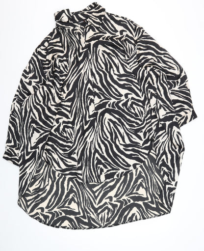 Cameo Rose Women's Black Animal Print Kimono Blouse Size 14