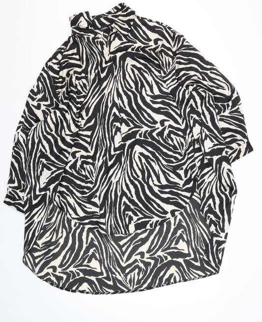 Cameo Rose Women's Black Animal Print Kimono Blouse Size 14