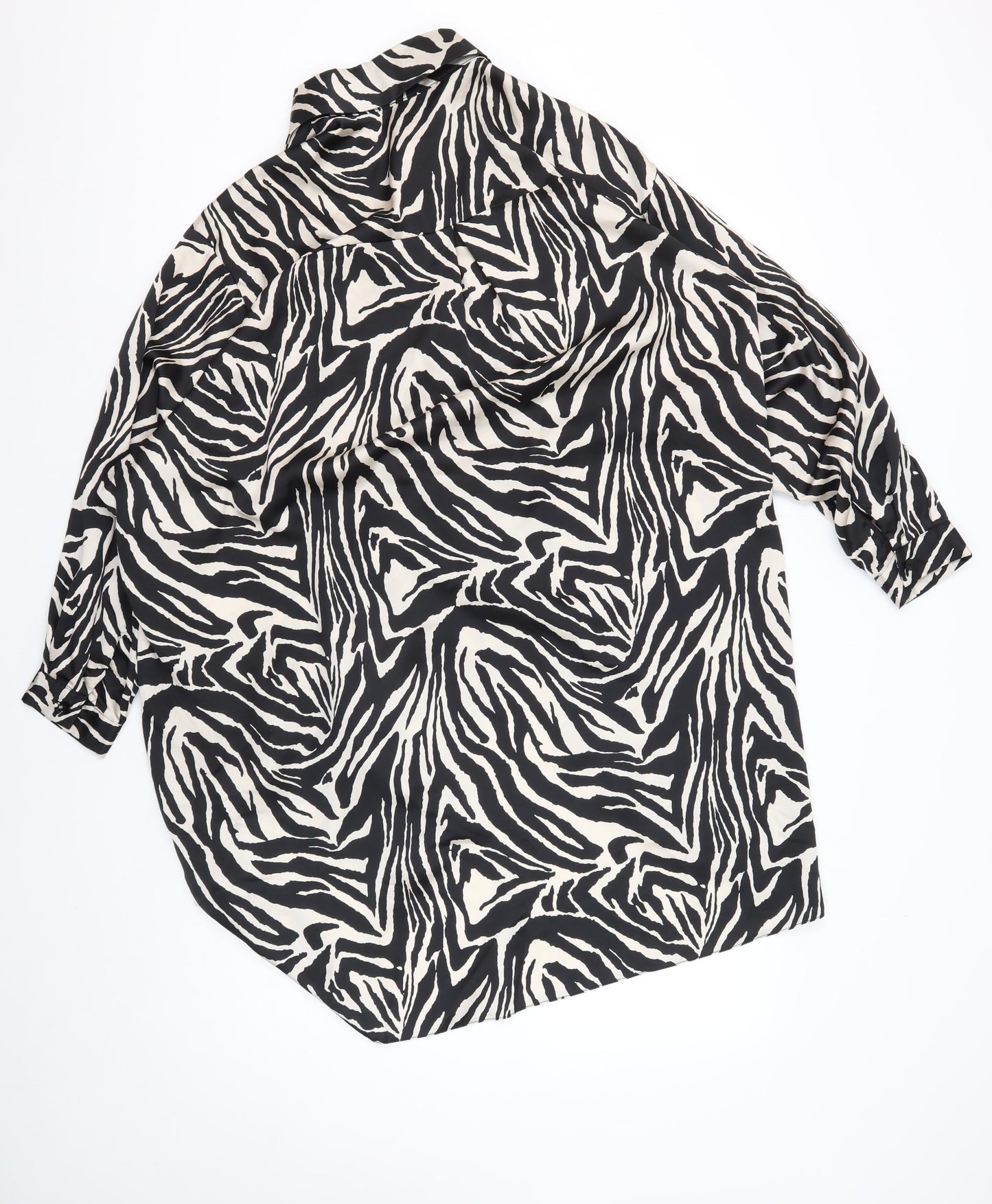 Cameo Rose Women's Black Animal Print Kimono Blouse Size 14