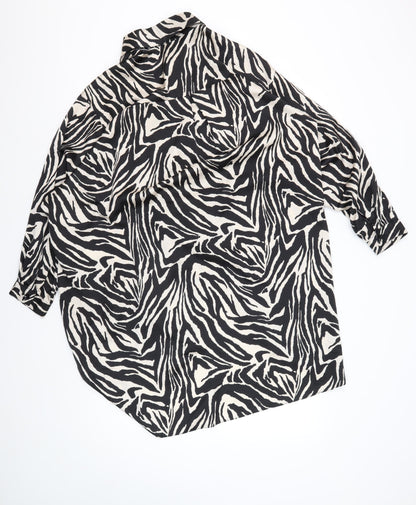 Cameo Rose Women's Black Animal Print Kimono Blouse Size 14