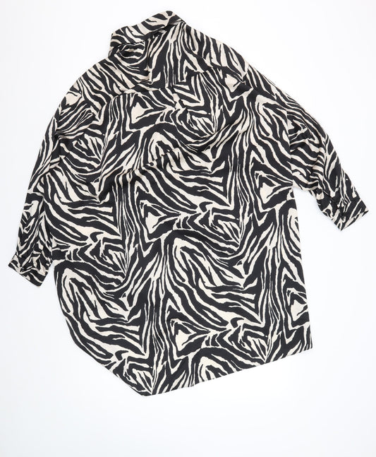 Cameo Rose Women's Black Animal Print Kimono Blouse Size 14