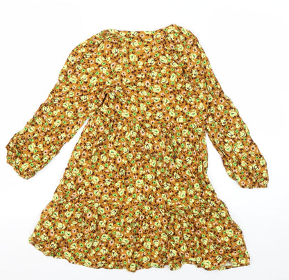Zara Girls Multicoloured Floral Dress, Age 9, Long Sleeve