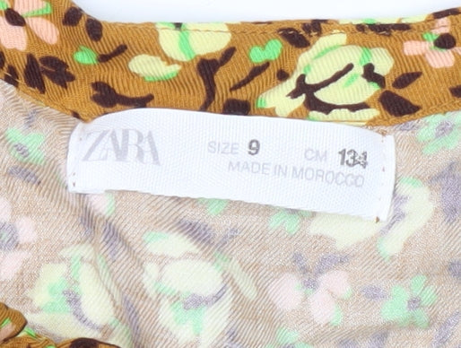 Zara Girls Multicoloured Floral Dress, Age 9, Long Sleeve