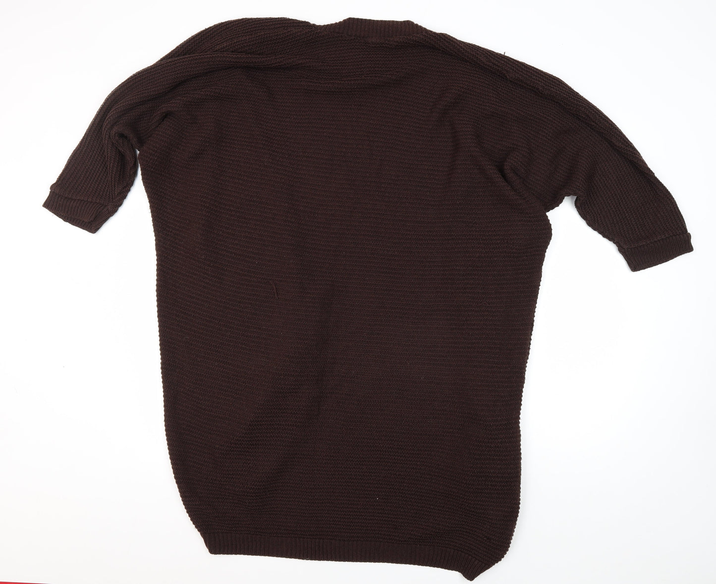 Boohoo Women's Brown Cardigan S/M 3/4 Sleeve Acrylic