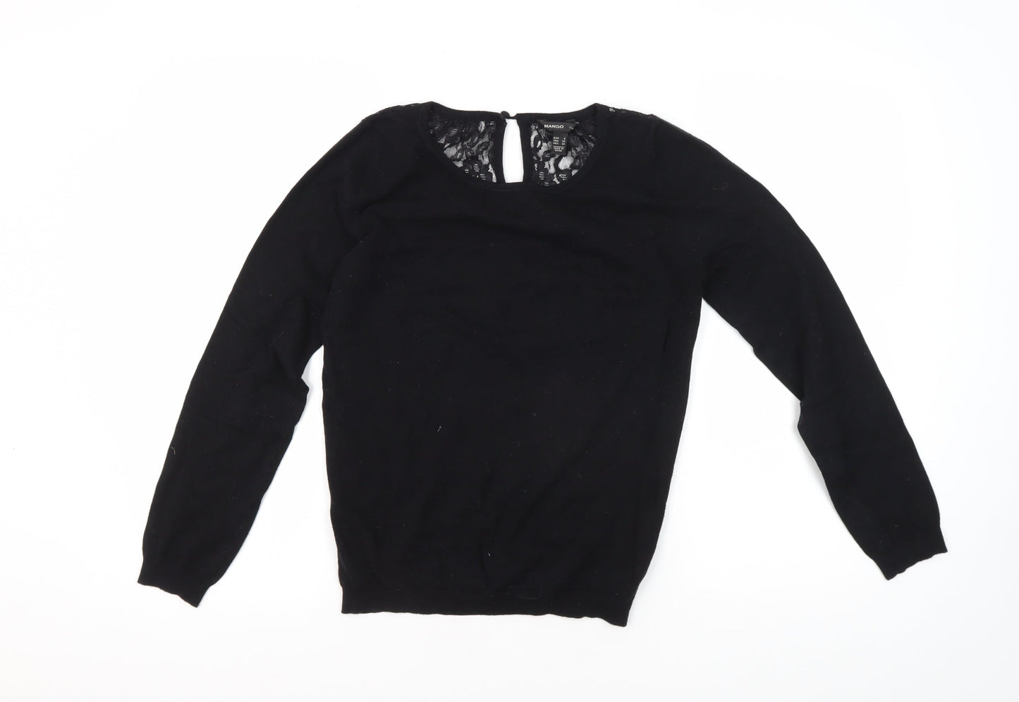 Womens UK Size S Mango Black Jersey Blouse