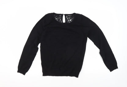 Womens UK Size S Mango Black Jersey Blouse