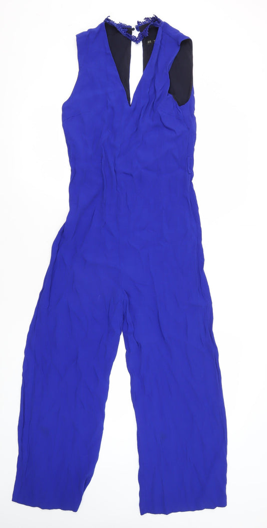 Zara Women's Blue Sleeveless Jumpsuit Size 6