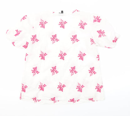 Womens UK Size S VERO MODA White Tunic Blouse