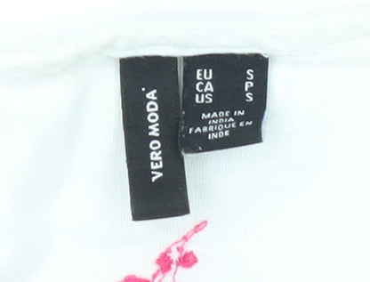 Womens UK Size S VERO MODA White Tunic Blouse