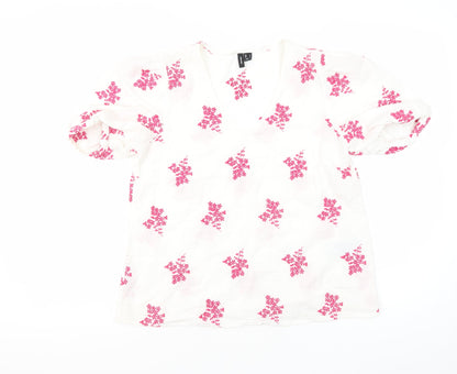 Womens UK Size S VERO MODA White Tunic Blouse