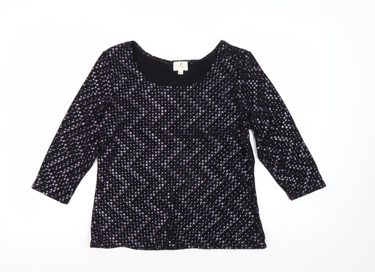 Womens UK Size M Cleo Black  Blouse