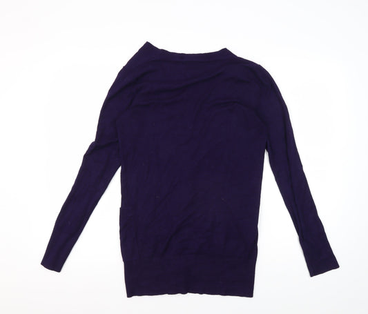 Womens UK Size 8 Topshop Purple Cardigan Jumper