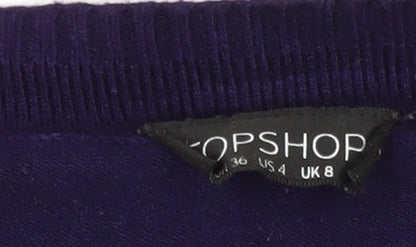 Womens UK Size 8 Topshop Purple Cardigan Jumper