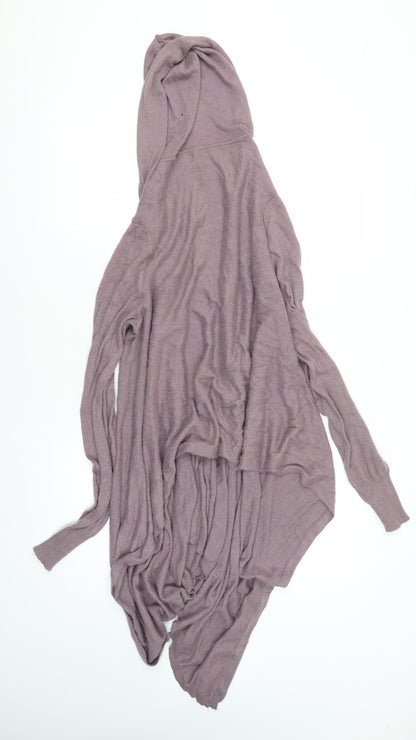 Lazy Lu Women's Purple Hooded Cardigan, S