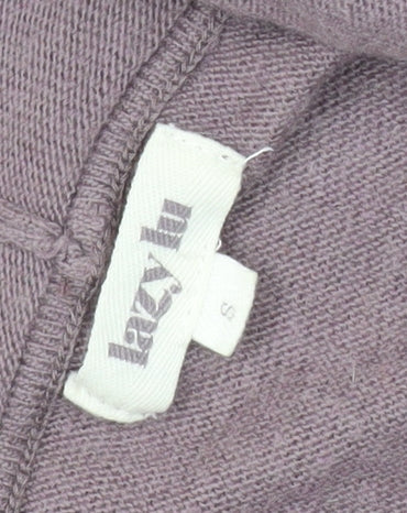 Lazy Lu Women's Purple Hooded Cardigan, S