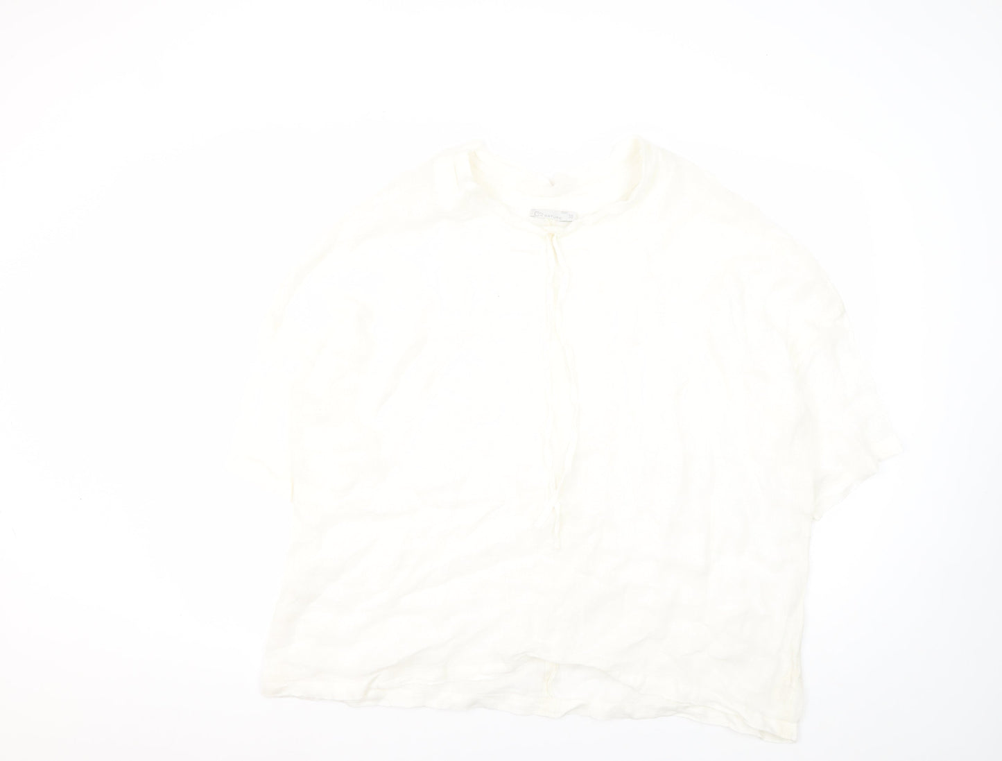 CR Nature Women's White Linen Top Size 10