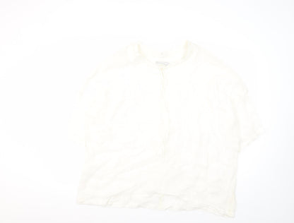 CR Nature Women's White Linen Top Size 10