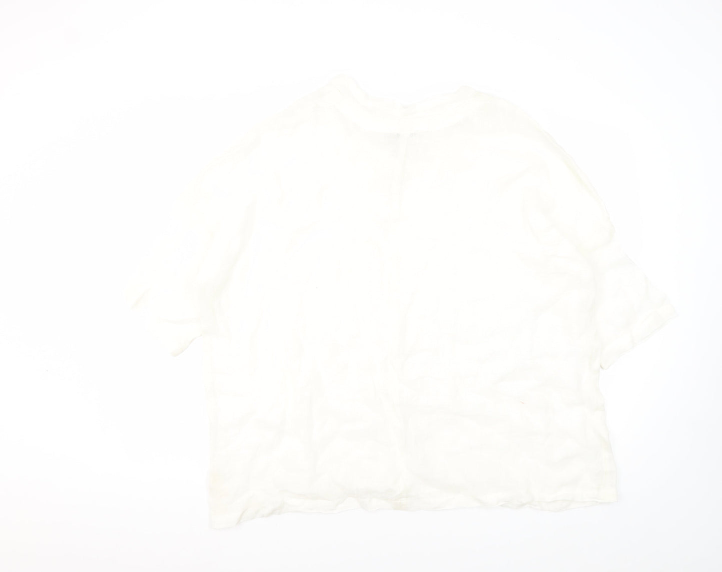 CR Nature Women's White Linen Top Size 10