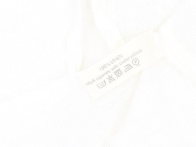CR Nature Women's White Linen Top Size 10