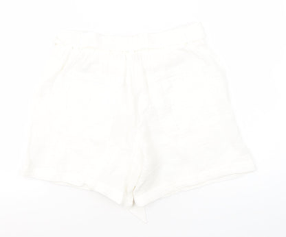 Marks and Spencer Women's White Paperbag Shorts Size 12