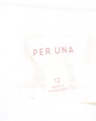 Marks and Spencer Women's White Paperbag Shorts Size 12