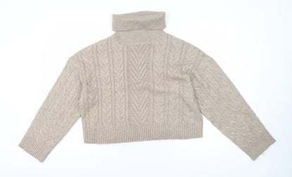 Womens UK Size L New Look Beige Pullover Jumper