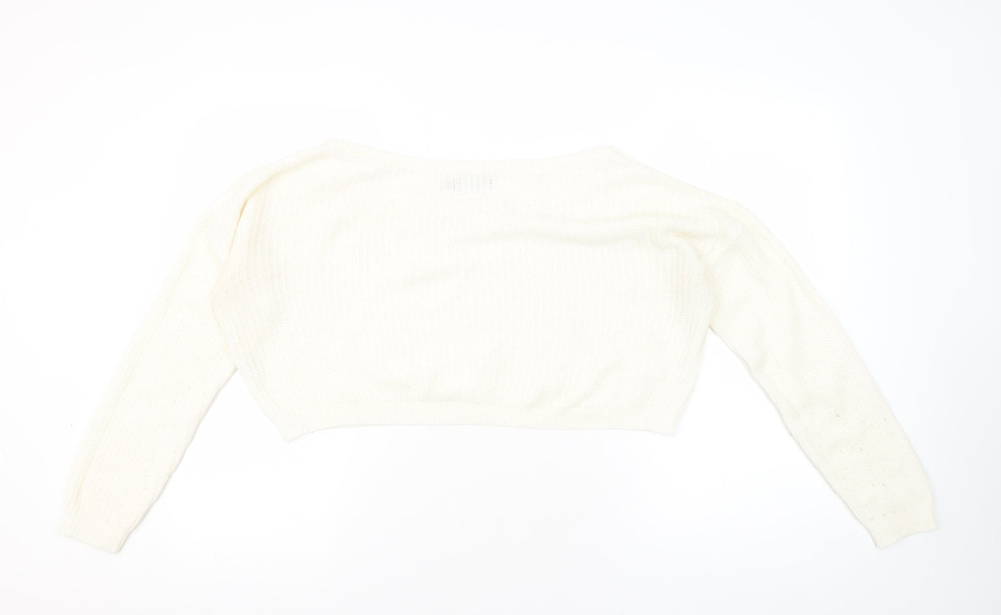 Womens UK Size S PRETTYLITTLETHING White Pullover Jumper