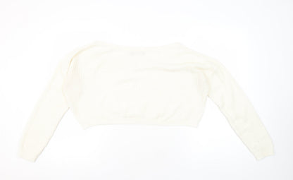 Womens UK Size S PRETTYLITTLETHING White Pullover Jumper