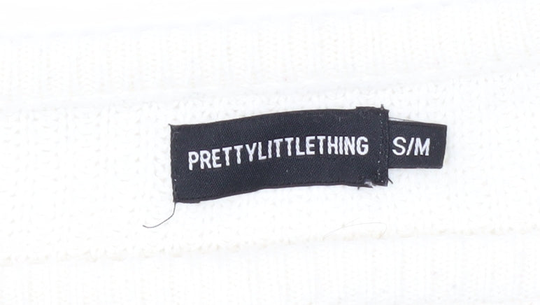 Womens UK Size S PRETTYLITTLETHING White Pullover Jumper