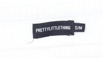 Womens UK Size S PRETTYLITTLETHING White Pullover Jumper