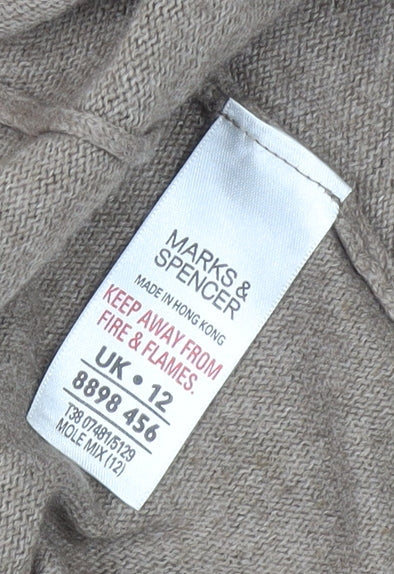 Womens UK Size 12 Marks and Spencer Brown Cardigan Jumper