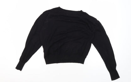 Womens UK Size M Mango Black Pullover Jumper