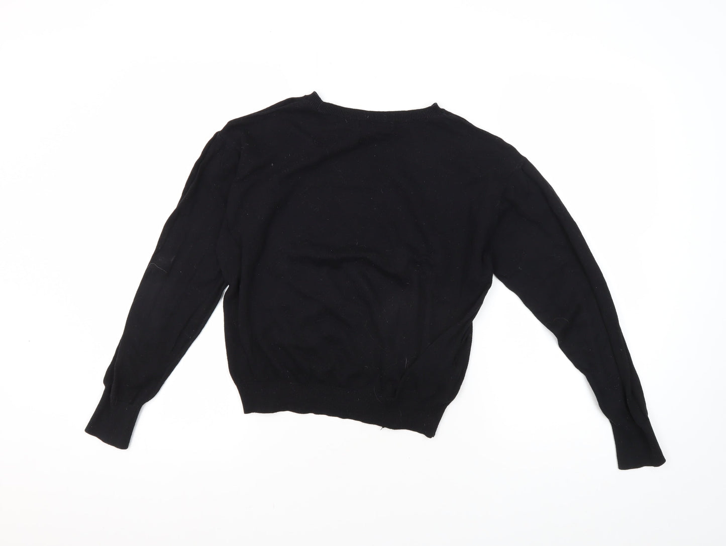 Womens UK Size M Mango Black Pullover Jumper