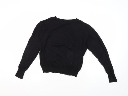 Womens UK Size M Mango Black Pullover Jumper