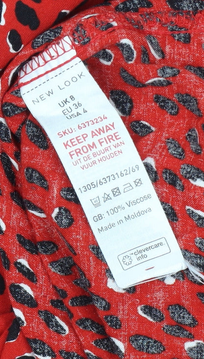Womens UK Size 8 New Look Red  Blouse