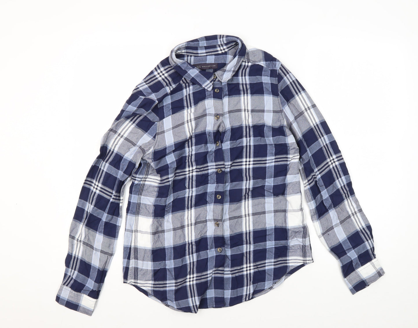 Womens UK Size 8 Marks and Spencer Blue  Button-Up