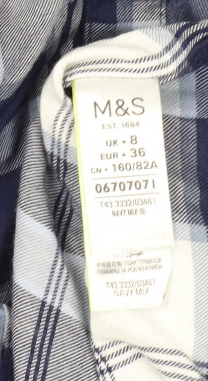 Womens UK Size 8 Marks and Spencer Blue  Button-Up