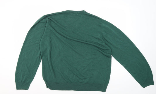 Mens UK Size XL Marks and Spencer Green Pullover Jumper