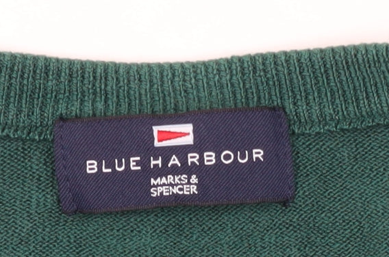 Mens UK Size XL Marks and Spencer Green Pullover Jumper