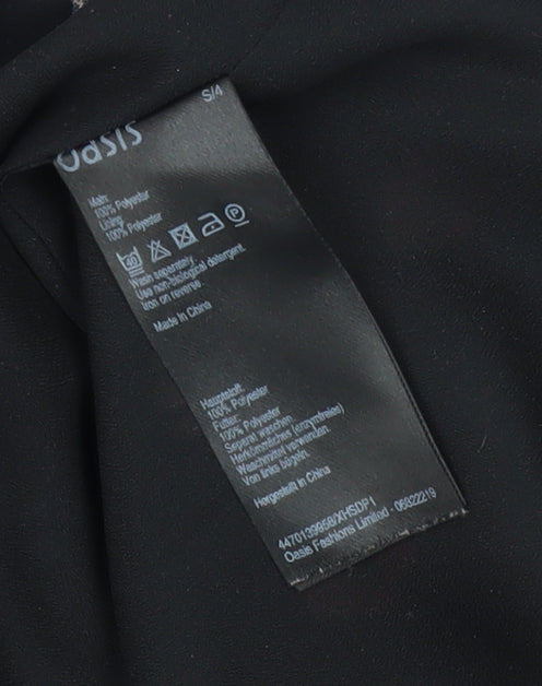 Oasis Women's Black Fit & Flare Floral Dress Size 8