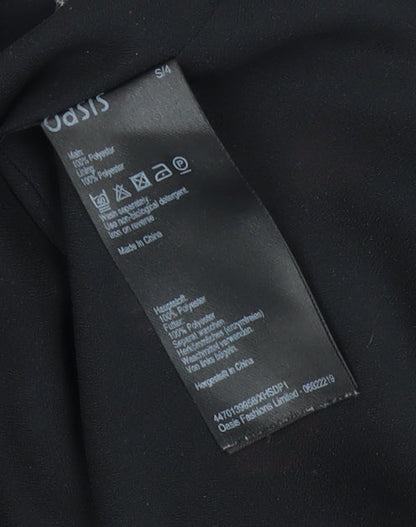 Oasis Women's Black Fit & Flare Floral Dress Size 8