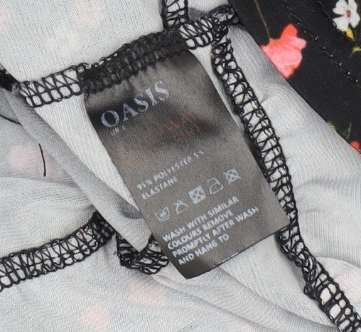 Womens UK Size L Oasis Black Wrap Blouse